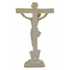WHITE IVORY STANDING CRUCIFIX WITH GOLD DETAILS