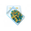 8MM BLUE AQUAMARINE CRYSTAL BEADS & GOLD CHAIN CAR ROSARY