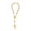 8MM PINK CRYSTAL BEADS & GOLD CHAIN CAR ROSARY