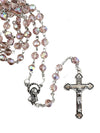 Catholic Rosary - CRYSTAL BEADS AURORA BOREALIS PINK 5MM