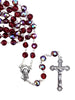 Catholic Rosary - CRYSTAL BEADS AURORA BOREALIS RED 5MM