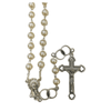 Catholic Rosary - WEDDING WHITE PEARL & RING LINK