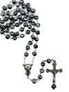 Catholic Rosary - GLASS STONE LOOK GREY 6MM