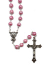 Catholic ROSARY – MARBLED GLASS PINK OR TURQUOISE BLUE