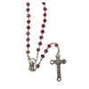 Catholic Rosary - RUBY AURORA BOREALIS GLASS BEADS 6MM