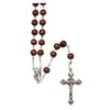 Catholic Rosary - WOOD BROWN CARPINO BEADS 6MM