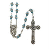 Catholic Rosary - RED, AQUA or BLUE CRYSTAL BEADS WITH METAL RING RED