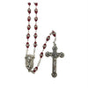 Catholic Rosary - RED, AQUA or BLUE CRYSTAL BEADS WITH METAL RING RED