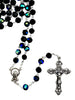 Catholic Rosary - 8MM CRYSTAL BLACK BOXED
