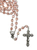 Catholic Rosary - 8MM CRYSTAL PINK BEADS