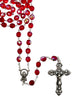 Catholic Rosary - 8MM CRYSTAL RED BOXED