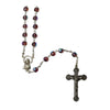 Catholic Rosary - CRYSTAL SILVER TULIP CAPED BEADS AMETHYST