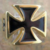 Stainless Steel IP Gold Maltese Cross Ring