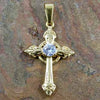 Stainless Steel Pendant – Cross with CZ 19x30mm
