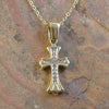 Stainless Steel CZ Cross Pendant IP Gold Plated 10x27mm