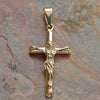 Stainless Steel IP Gold Crucifix Pendant 22x33mm