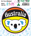 Australia Koala Circle Sticker