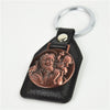 ST CHRISTOPHER LEATHER PAD KEY RING