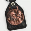 ST CHRISTOPHER LEATHER PAD KEY RING