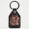 ST CHRISTOPHER LEATHER PAD KEY RING