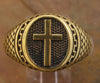 Stainless Steel Gold Cross Ring
