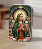 Religious Rosary Metallic Box with Snap Closure