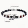 Beads stainless steel bracelet with engraved cross charm