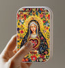 Religious Rosary Metallic Box with Snap Closure