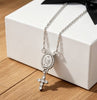 Stainless Steel Virgin Mary Oval Pendant Necklace,