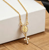 Stainless Steel Virgin Mary Oval Pendant Necklace,
