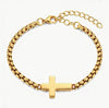 Stainless Steel Bracelet Adjustable Chain with Cross Pendant