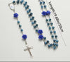 Catholic ROSARY – BLUE MIRACULOUS MARY WITH ROSE DETAILS