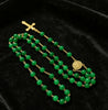 Catholic Rosary - ST BENEDICT GLASS STONE BEADS 6MM WITH GOLD CRUCIFIX