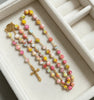 Catholic Rosary - ST BENEDICT GLASS STONE BEADS 6MM WITH GOLD CRUCIFIX