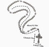 Catholic Rosary - SILVER CROSSED 8MM BEADS WITH HOLY FAMILY CENTREPIECE AND CRUCIFIX