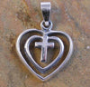 Heart shape Sterling Silver Cross Pendant