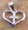 Sterling Silver Cross Heart Pendant