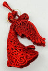 Christmas - Glitter Hanging Angel Red 17cm x 10cm