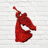 Christmas - Glitter Hanging Angel Red 17cm x 10cm