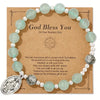 Stretch Rope Miraculous Mary Pendant beaded Bracelet