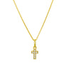 Sterling silver CZ petite cross pendant necklace