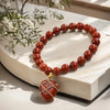 Red Coral Bracelet with Love Heart stone charm