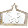 Holy Standing Nativity Scene Wood with white details