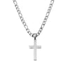 Stainless steel 5MM figaro link necklace with cross pendant