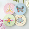 Set of 4 Floral Bug Coasters
