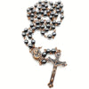 Catholic Rosary - 6MM BLACK METAL BEADS AND BRONZE CHAIN AND CRUCIFIX