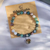 Natural Stone Indian Agate Heart Pendant Bracelet