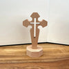 Rustic Beech Wood Cross With Stand