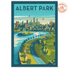 Albert Park Melbourne Aerial Sunrise Suburban Icon postcard