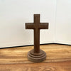 Rustic Beech Wood Cross With Stand